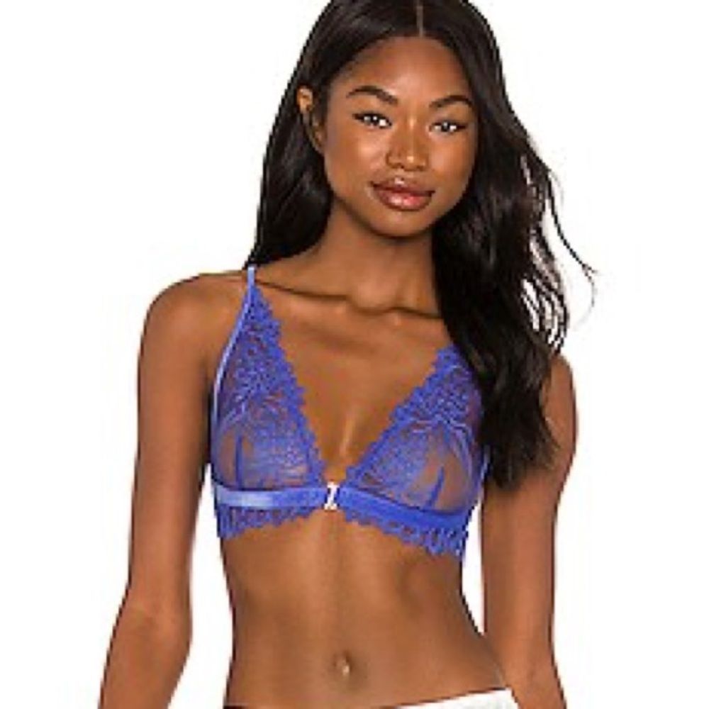 NWT Free People Amelie Lace Bralette in Dazzling Blue size XL